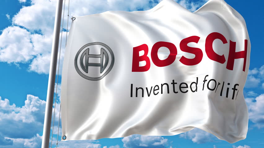 Waving Flag With Bosch Logo Stock Footage Video 100 Royalty