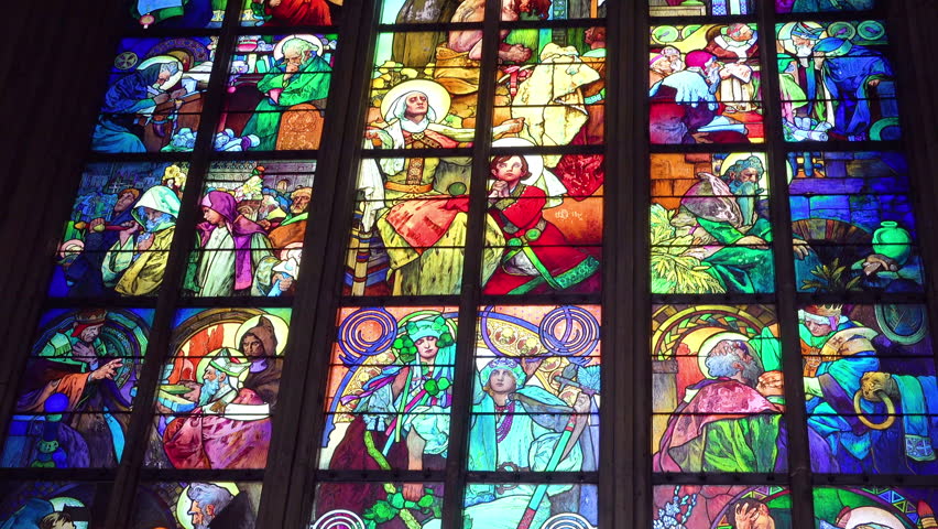 4k00 12prague Czech Republic 2010s Beautiful Stained Glass