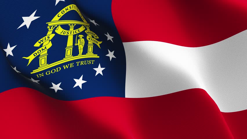 Georgia US State Flag Loop 1 Stock Footage Video 1372756 | Shutterstock