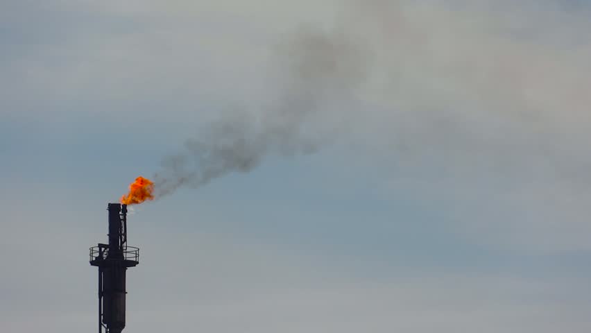 Hd00 08hd Chimney Of A Petrochemical Plant The Fire Comes Out Of