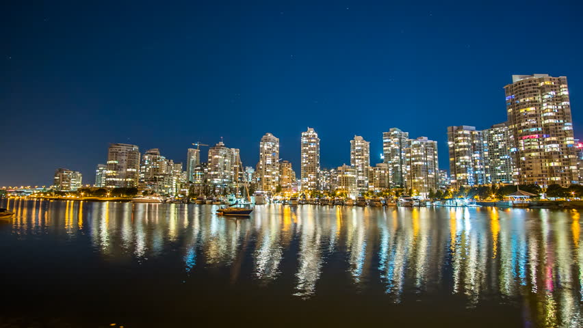 Night Time Cityscape of Vancouver, British Columbia, Canada image ...