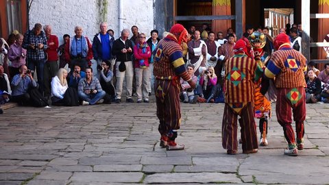 Bumthang, Bhutan - March, 2016: Tamshing Phala Chhoupa festival, Tamshing Monastery, nr Jakar