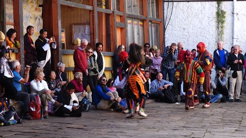 Bumthang, Bhutan - March, 2016: Tamshing Phala Chhoupa festival, Tamshing Monastery, nr Jakar