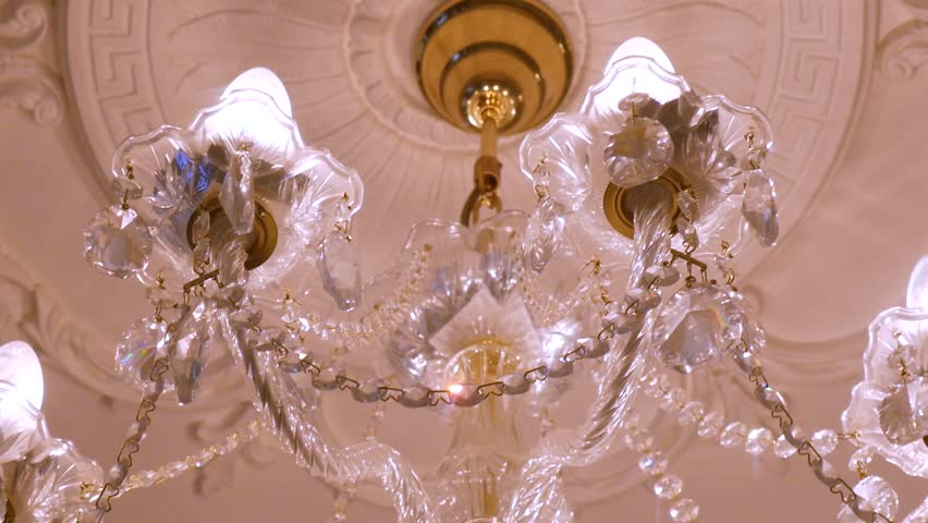 Nice Luxury Chandelier Hanging Under A Ceiling In