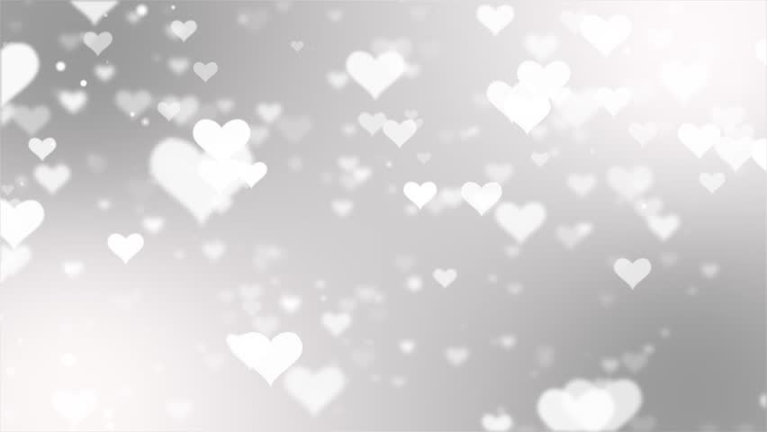 Hearts Falling On White. Computer Generated Seamless Loop Abstract ...