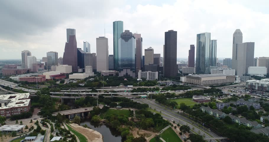 Free High Quality 4k Clip Of Aerial View Of Skyline Downtown Houston ...