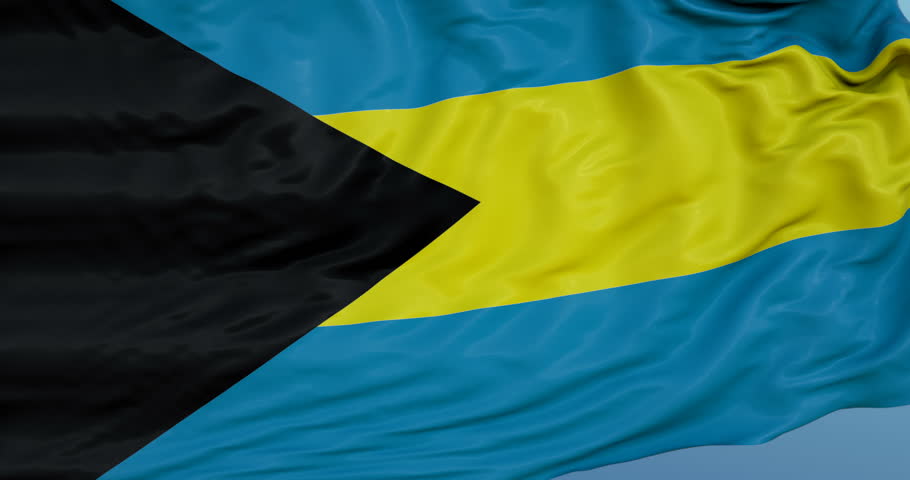 Stock Video Clip of Seamlessly Looping flag for Bahamas, blowing ...