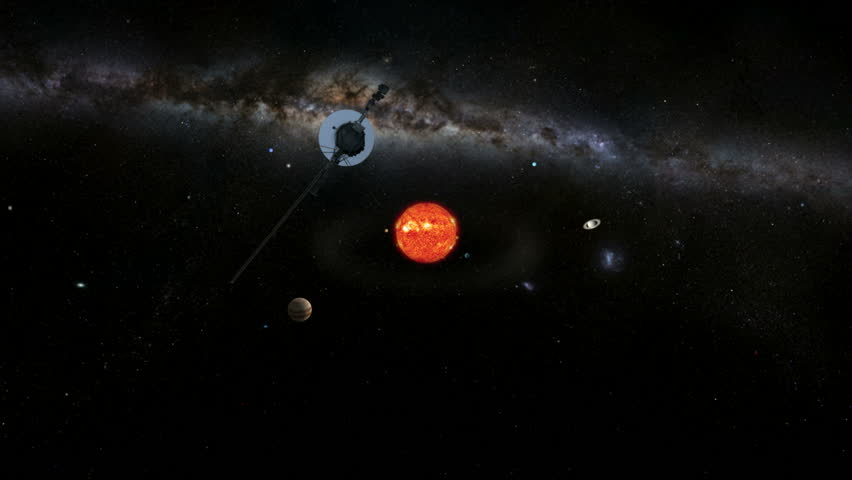 Voyager Leaving the Solar System. Stock Footage Video (100% Royalty ...