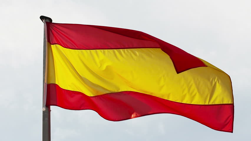 spanish-flag-in-the-wind-stock-footage-video-100-royalty-free