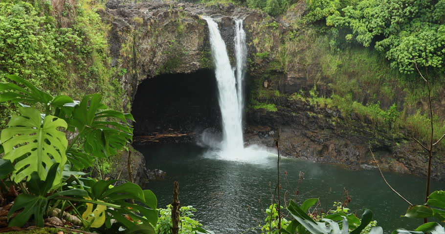 Tropical Rainbow Falls Rain Forest Hilo Hawaii. Big Island, Largest ...
