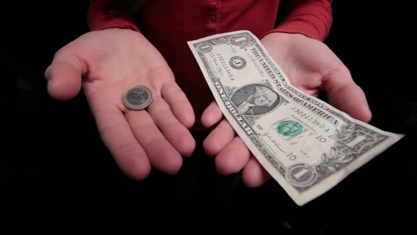 Dollar Euro Weighing Comparison Exchange Stock Footage Video 100 Dollar Euro Weighing Comparison Exchange Rate Financial Concept