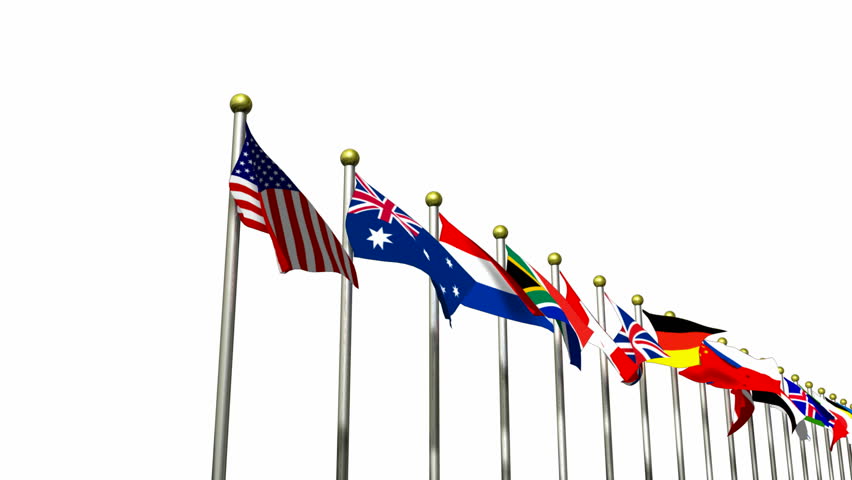 World Flags 2 On A White Background HD1080 Stock Footage Video 327994 | Shutterstock