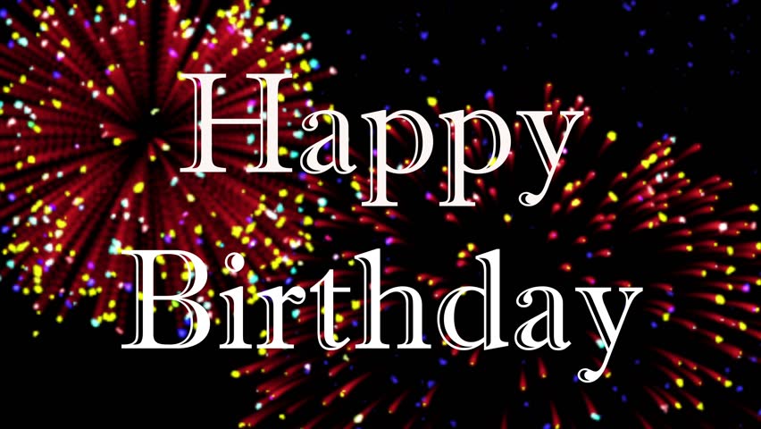 Happy Birthday Phrase With Fireworks Background Stock Happy Birthday Phrase With Fireworks Background Stock