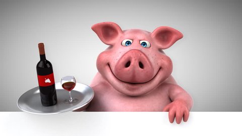 Image result for roast pig and red wine cartoon