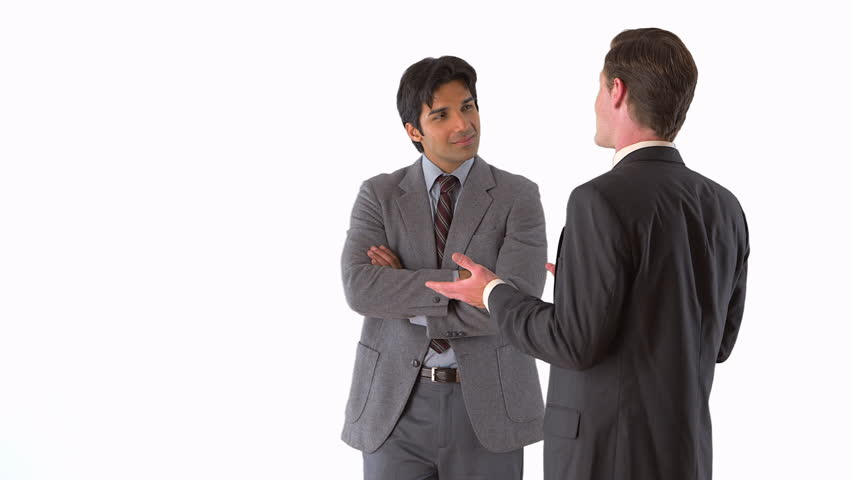 Two Businessmen Standing And Talking Stock Footage Video 100 Royalty Free 3338840 Shutterstock