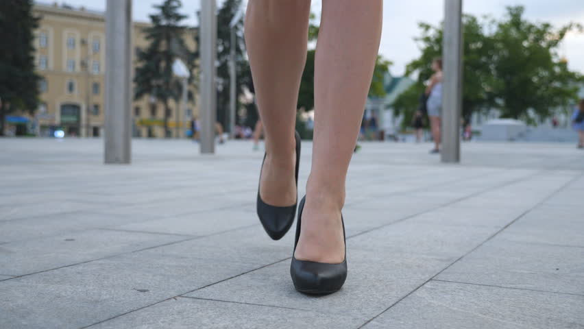 Close Up Legs Of Woman In High Heel Shoes Walking Up Steps Outdoor Stock Footage Video 13649246 