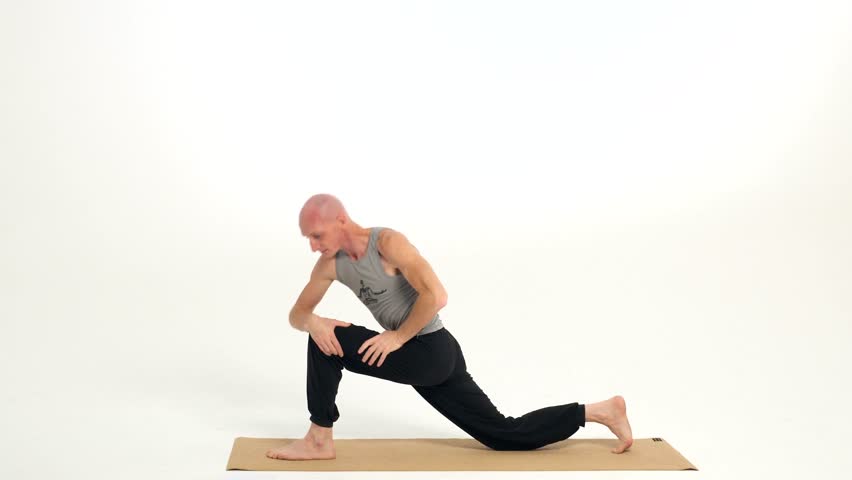 4k00 11man Demonstrates Stretching Exercises And Yoga Poses On