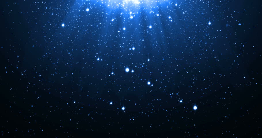 Blue Glitter Particles Background with Stock Footage Video (100%