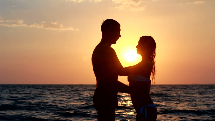 Couple Silhouette At The Beach Stock Footage Video 100 Royalty Free 3599840 Shutterstock