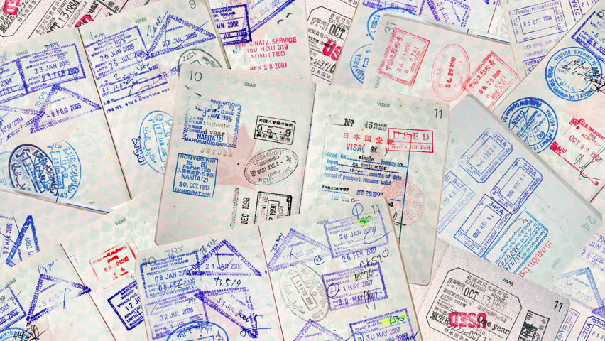 Stock video of passport international travel stamps | 3623450