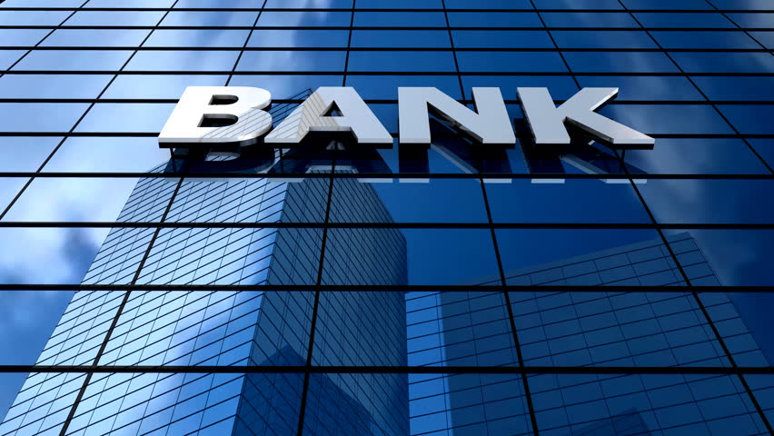 Bank Building Clouds Time Lapse. Stock Footage Video (100% ...