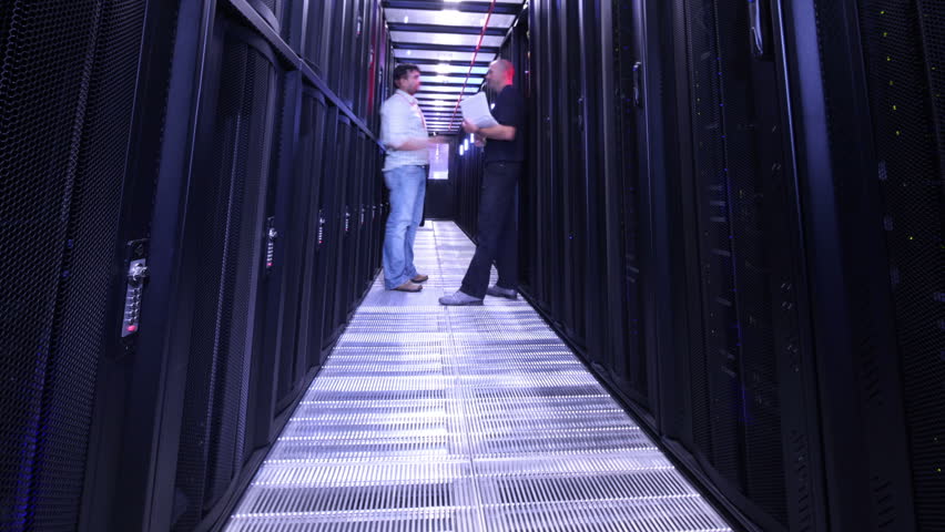 People Working in Computer Server Stock Footage Video (100% Royalty ...