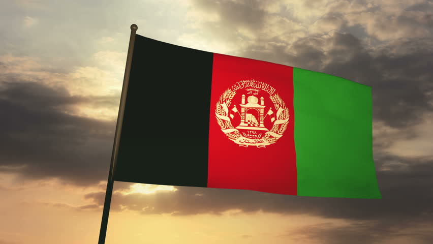 Stock video of afghanistan flag loop waving in cloudscape | 4815890