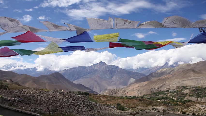 Stock video of prayer flags fluttering in the wind | 4881410 | Shutterstock