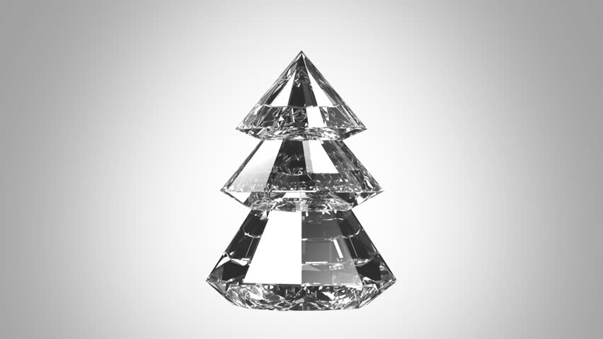 Crystal Routing Christmas Tree On Black Background. Loop Ready. Alpha ...