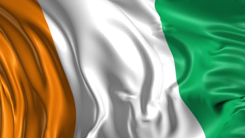 flag of ivory coast beautiful 3d animation of ivory cost flag in loop mode