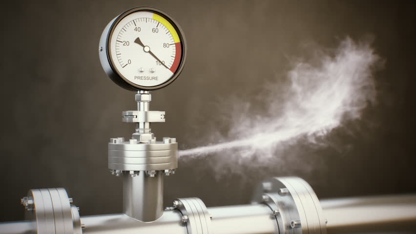 Pressure Gauge. Gas or Steam Stock Footage Video (100% Royalty ...