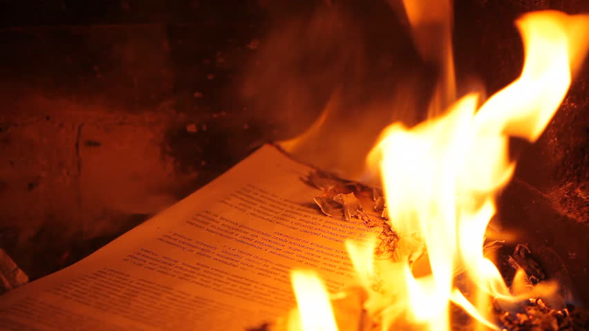 Burning Page In The Fireplace Stock Footage Video 100 Royalty