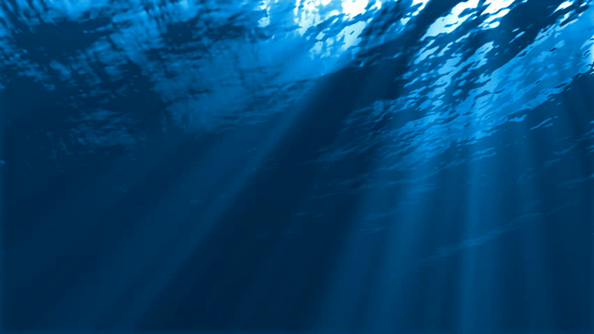 Underwater Blue Surface With Rays Of Light ( High Definition 1080p, Seamless Loop, Slow Motion ...