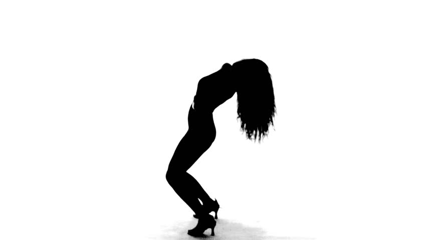 Silhouette Of Sexy Salsa Woman Dancing Vector Animation Outline Black And White Stock -6855