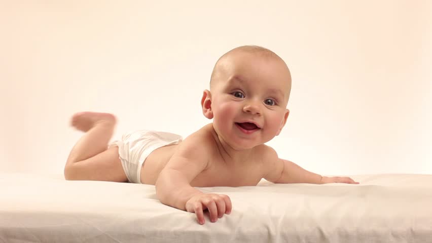 Happy Baby Boy Lying On Stock Footage Video (100% Royalty ...