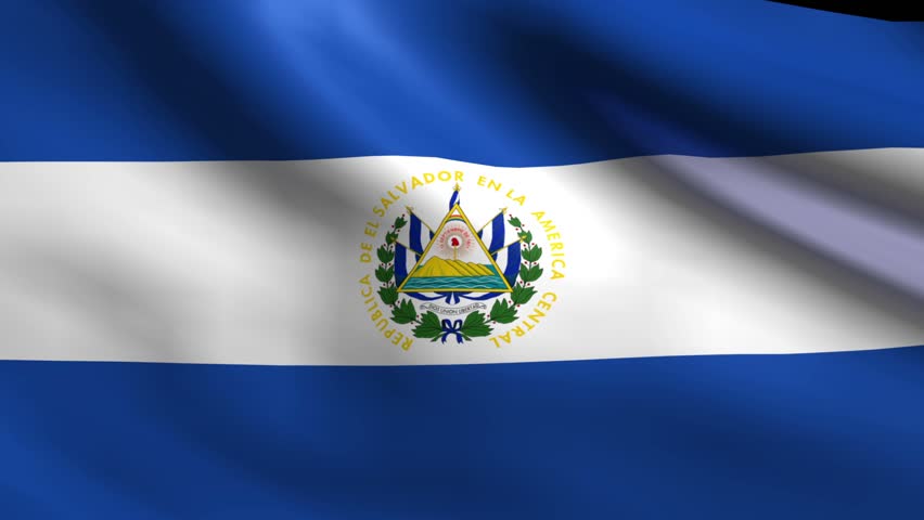 Flag Of El Salvador Waving In The Wind. Seamless Loop With High Quality ...