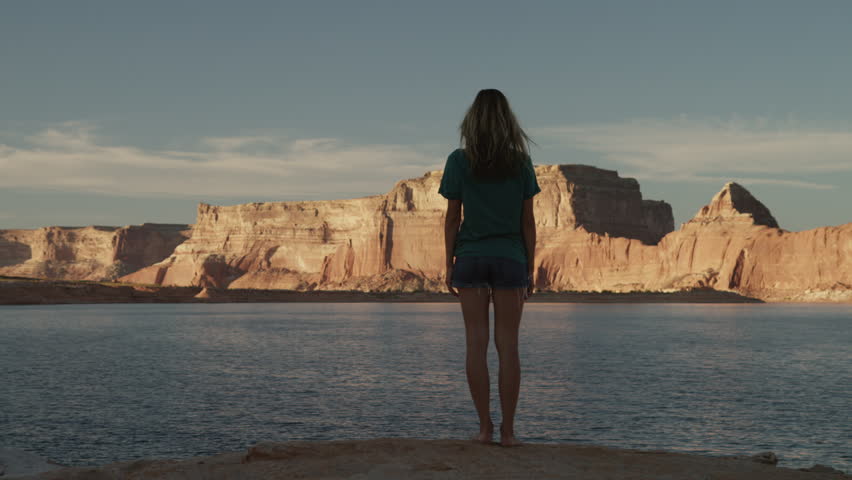 Woman near Lake