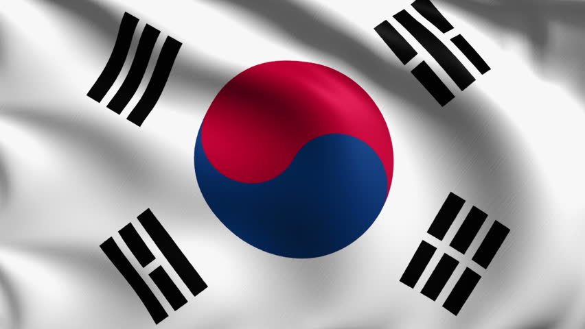 Flag of South Korea with Video de stock (totalmente libre de regalías