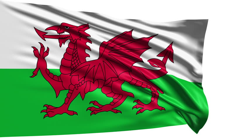 A Beautiful Satin Finish Looping Flag Animation Of Wales. A Fully ...