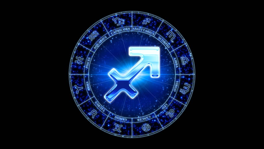 Sagittarius Zodiacal Symbol On Constantly Stock Footage Video (100%
