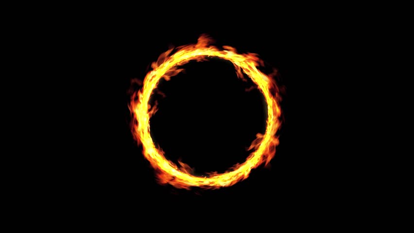 Animated Ring Of Fire Against Transparent Background In 4k. Ring, Fire