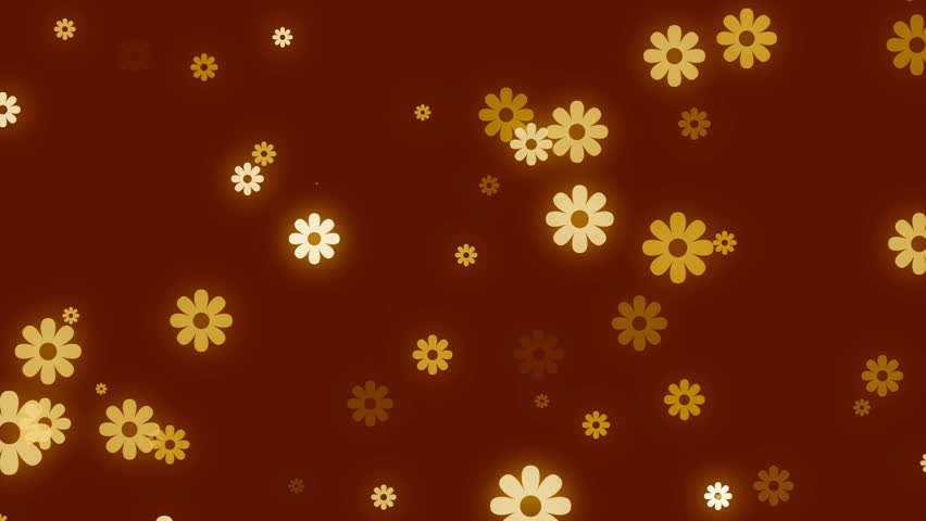 Abstract Loop Motion Background, Yellow Light And Particle Flowers 스톡