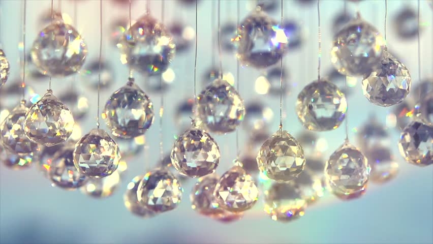 Crystals Closeup Crystal Modern Chandelier Stock Footage 100 Crystals Closeup Crystal Modern Chandelier Detail Background Hanging Diamonds With Blinking Shining Reflection Slow Motion 240 Fps
