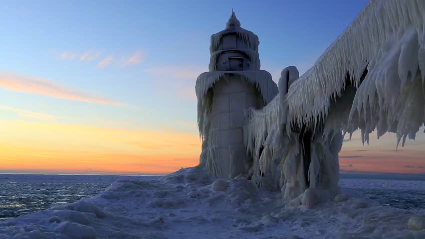 St. Joseph Lighthouse at Sunset Stock Footage Video (100% Royalty-free ...