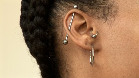 Pierced Ear On African American Stock Footage Video (100% Royalty-free) 892240 | Shutterstock