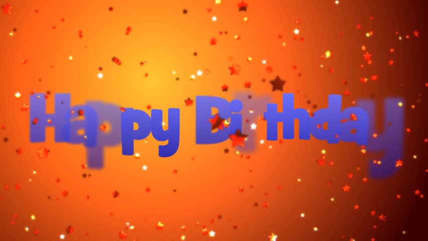 Stock Video Clip of Happy Birthday Message with Orange and Red ...