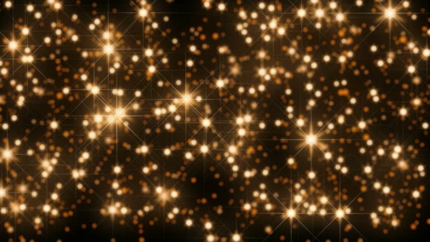 Gold Bokeh Circles And Stars. Computer Generated Loopable Abstract ...