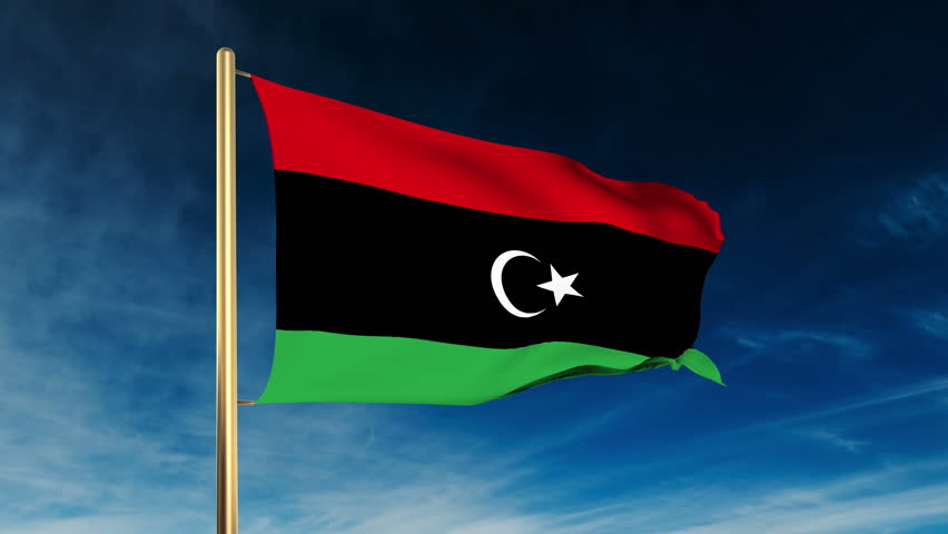 Libyan Flag Waving In The Wind (full Frame Footage In 4K UHD Resolution ...