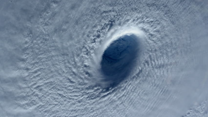 Eye Of Hurricane From Space With Dramatic Rotation. Perfect For ...