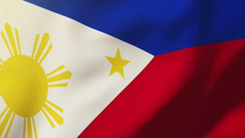 National Flag Of Philippines Flying And Waving On The Wind. Sate Symbol ...